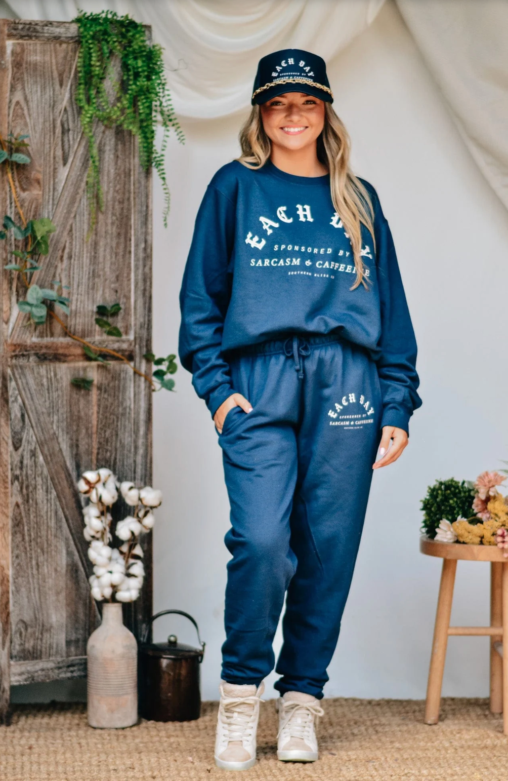 Sarcasm & Caffeine Crewneck by Southern Bliss