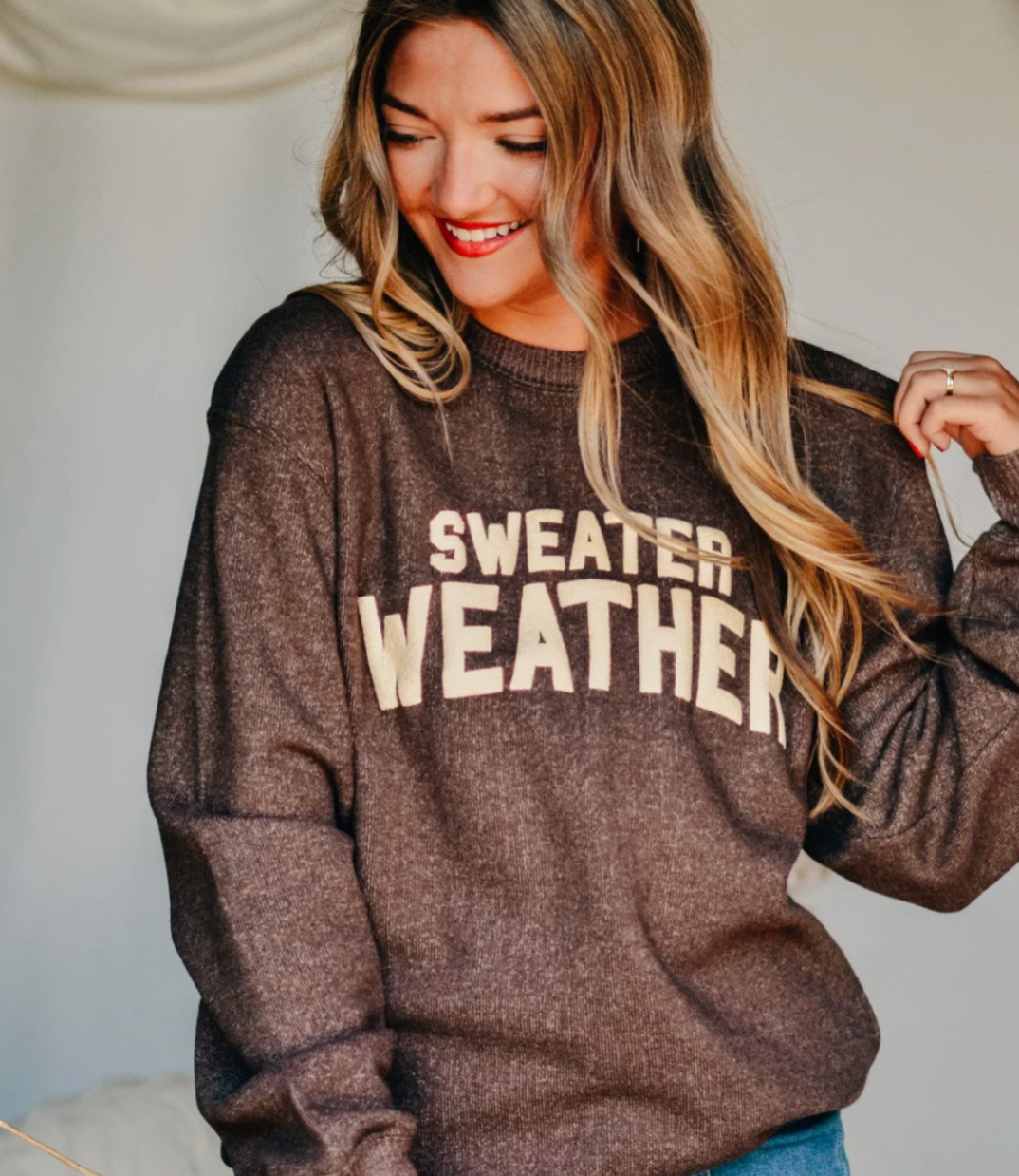 Luxe Puffer Sweater Weather Crewneck by Southern Bliss