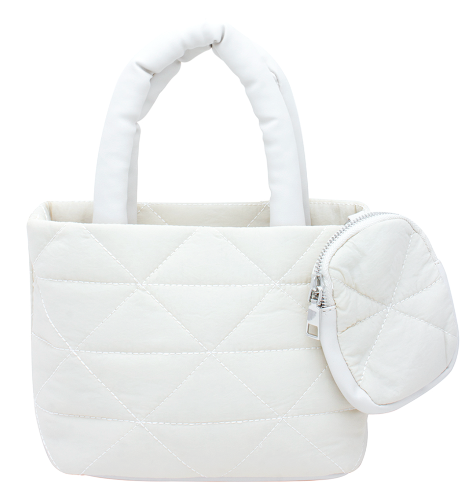 2In1 Smooth Cushion Design Handle Bag With Pouch Set