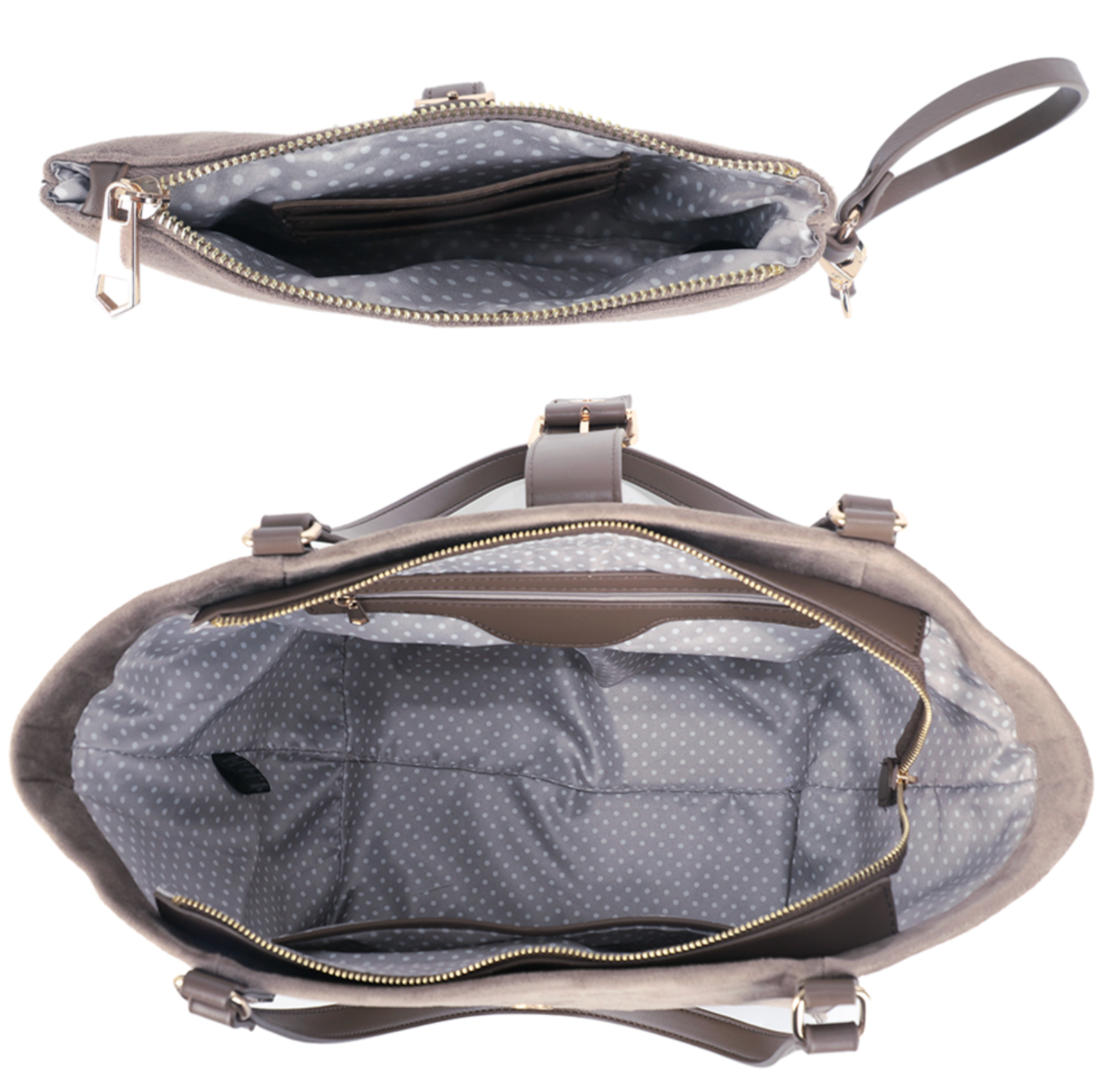 2In1 Buckle Design Shoulder Tote Bag W Clutch Set