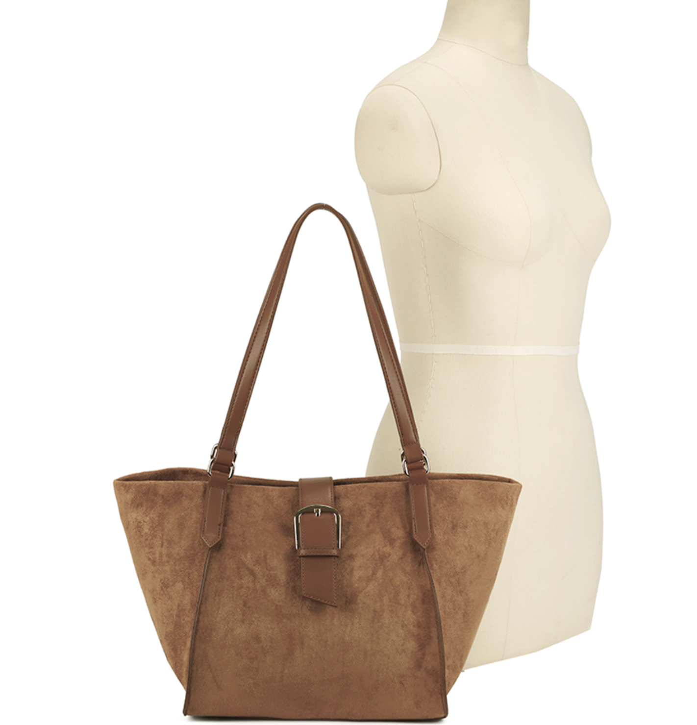 2In1 Buckle Design Shoulder Tote Bag W Clutch Set
