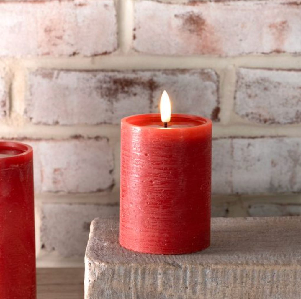 4" Red LED Pillar Candle