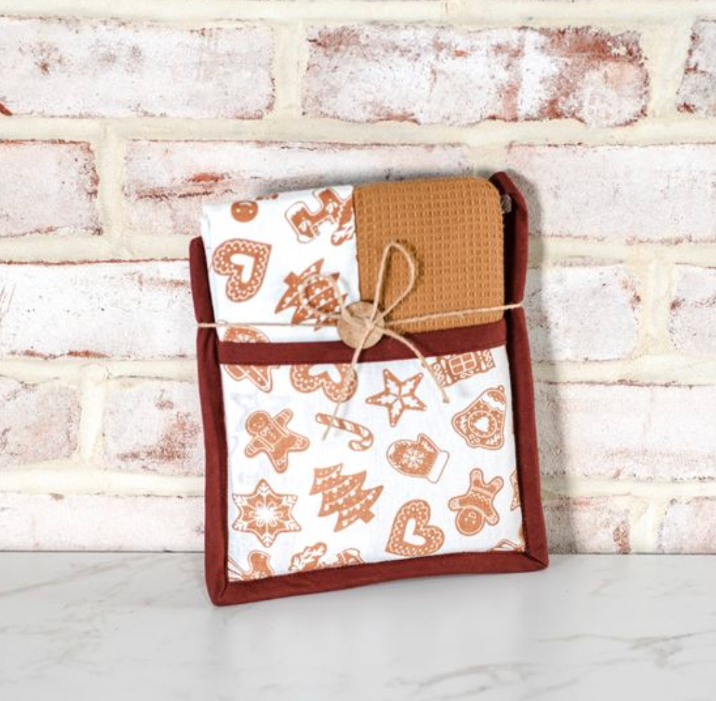 Gingerbread Pot Holder Towel Set