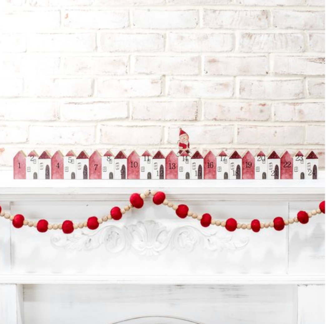 Wooden Santa Village Countdown