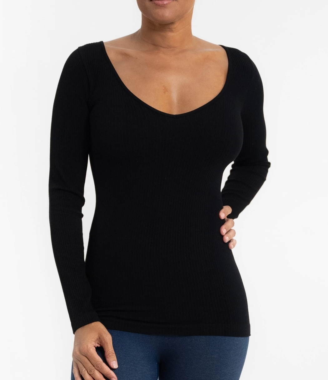 Elietian Ribbed Long Sleeve