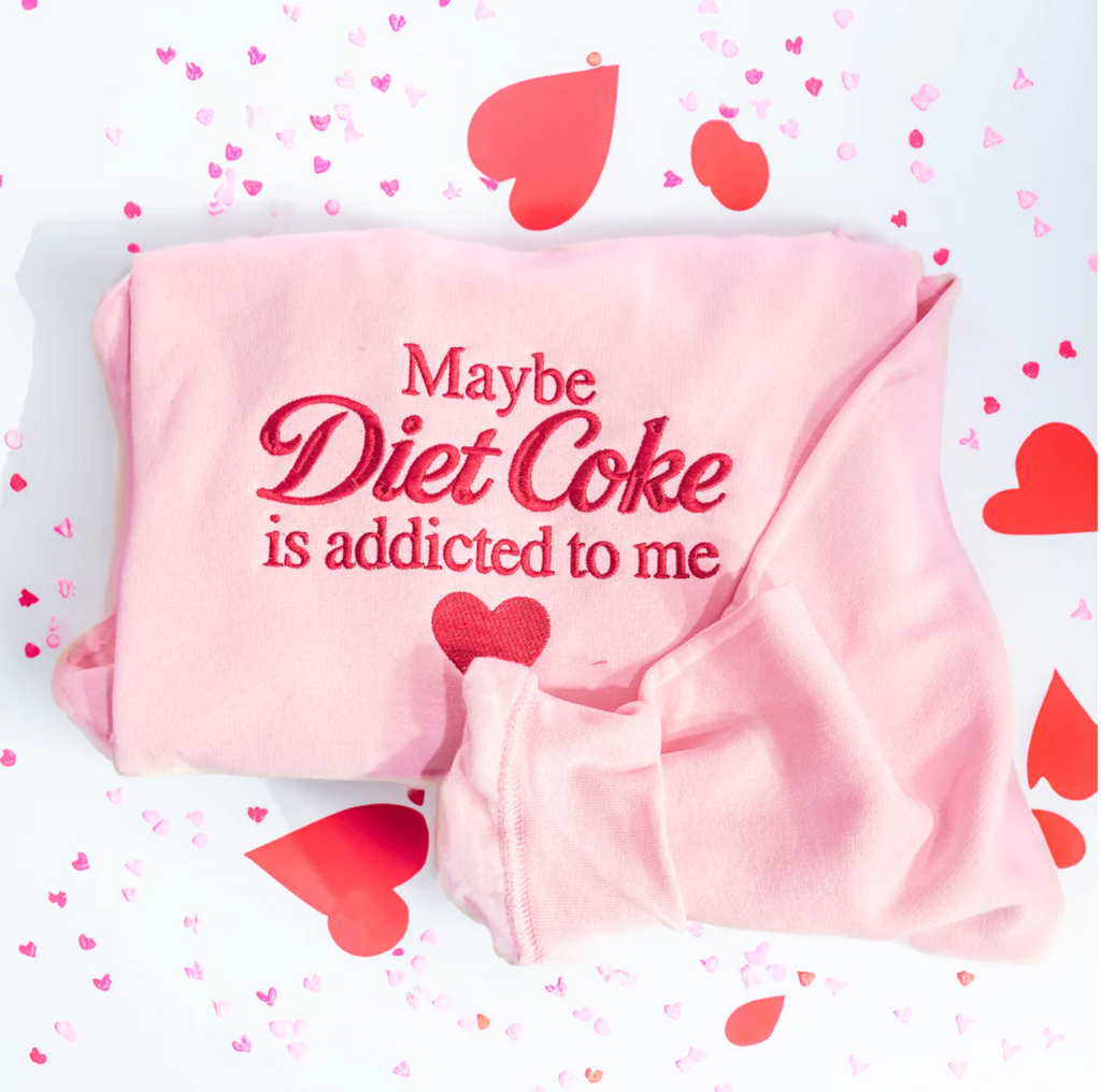 Diet Coke Loves Me Embroidered Crewneck