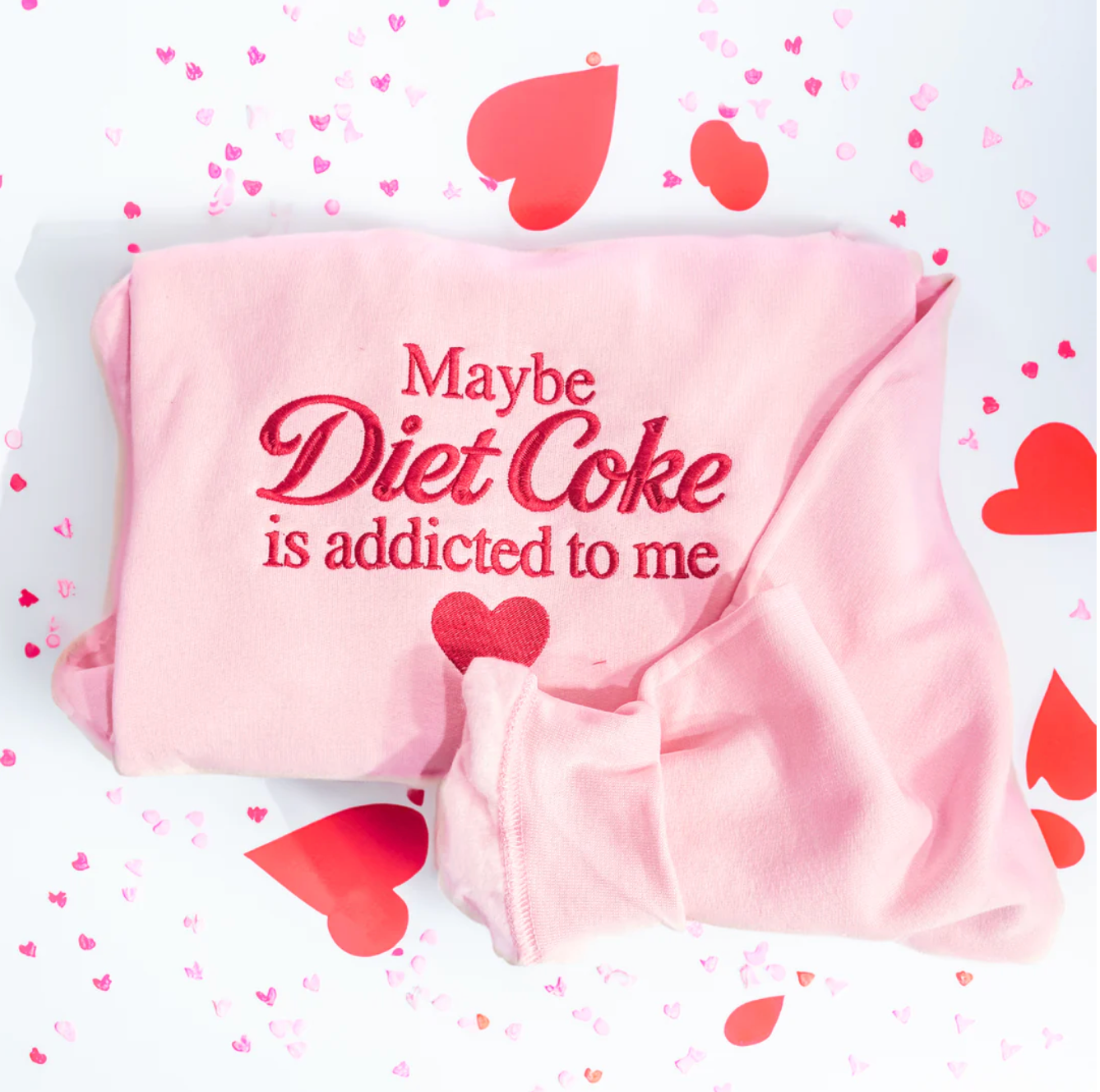 Diet Coke Loves Me Embroidered Crewneck