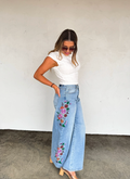 Evie Floral Embroidered Jeans - Custom Cut