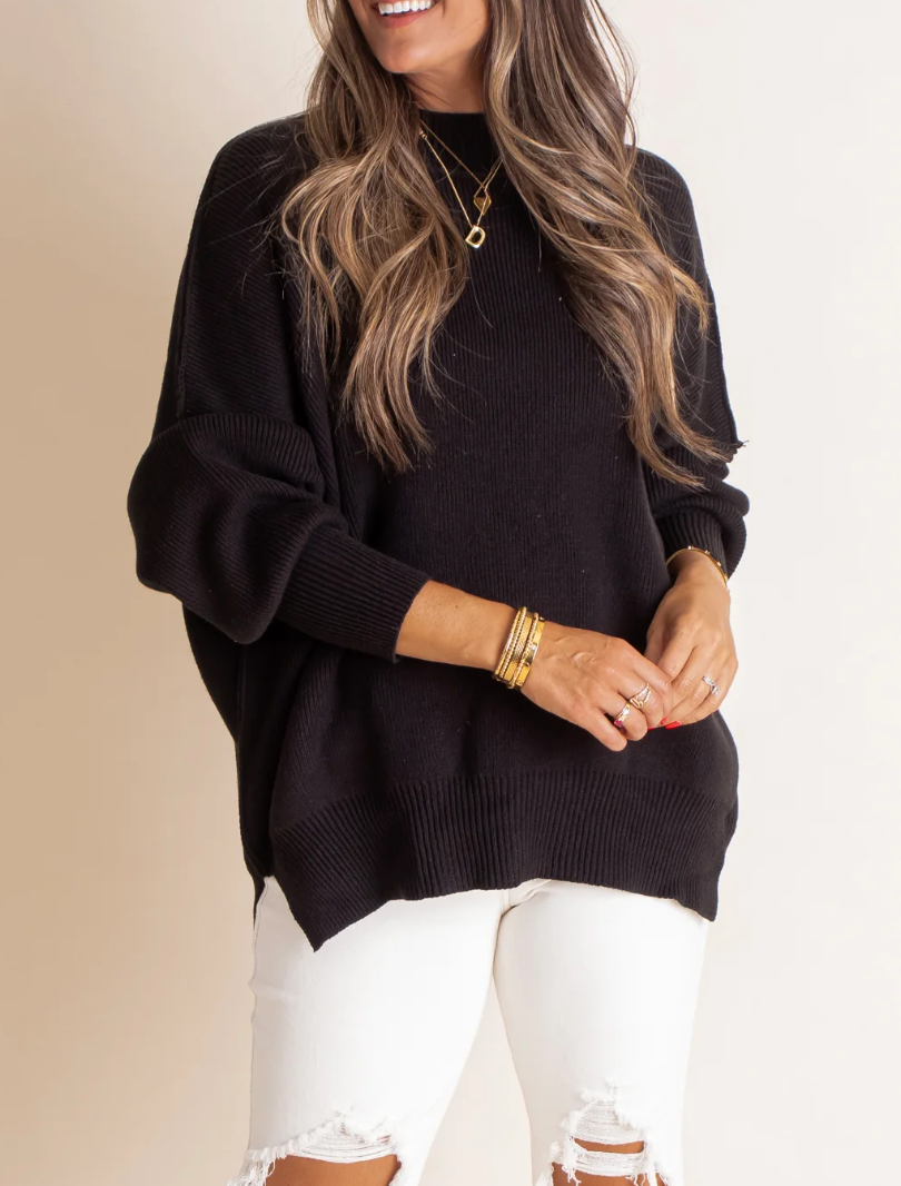 Cozy Mornings Side Sit Oversize Sweater