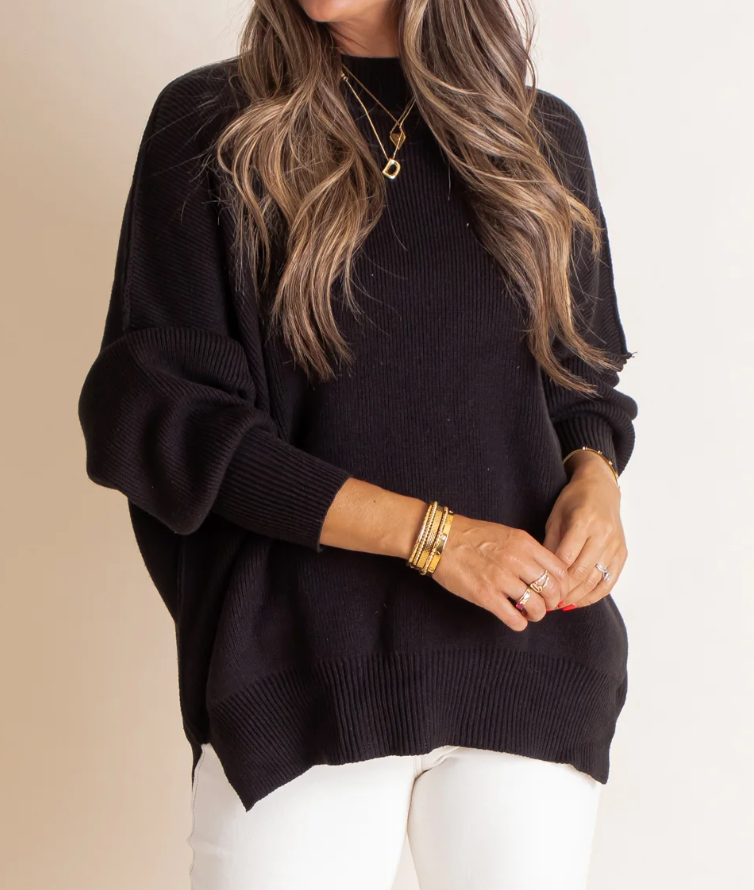 Cozy Mornings Side Sit Oversize Sweater