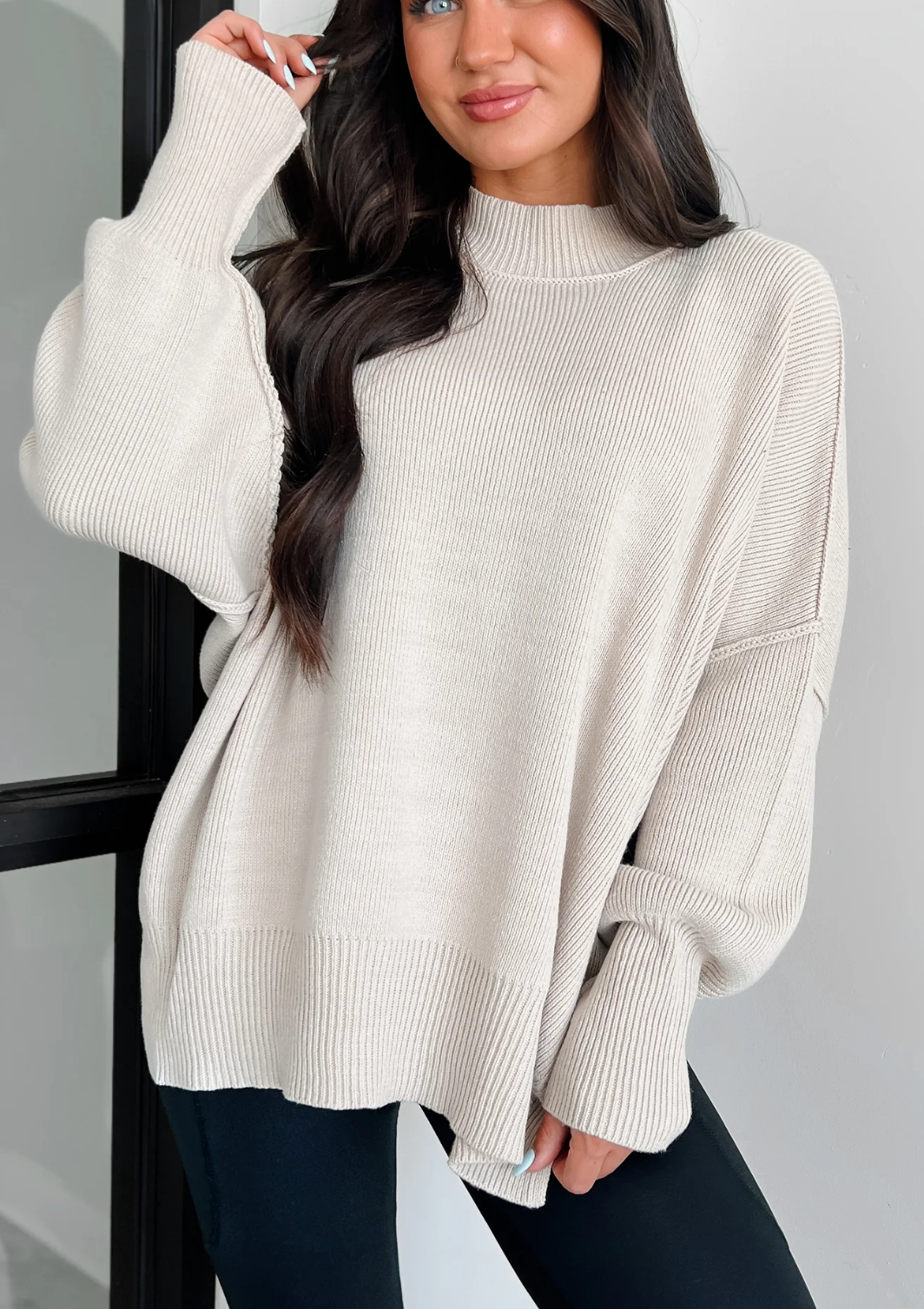 Cozy Mornings Side Sit Oversize Sweater