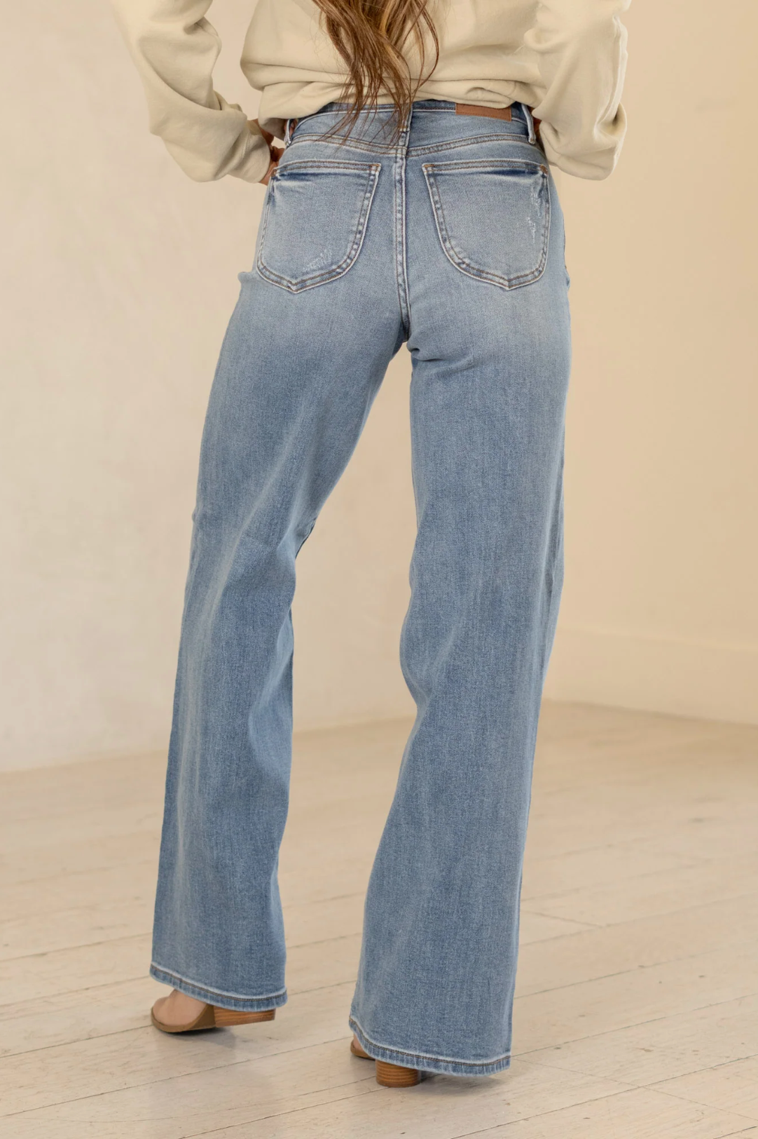 Hip With It Judy Blue Full Size Wide Leg Jeans with Pockets