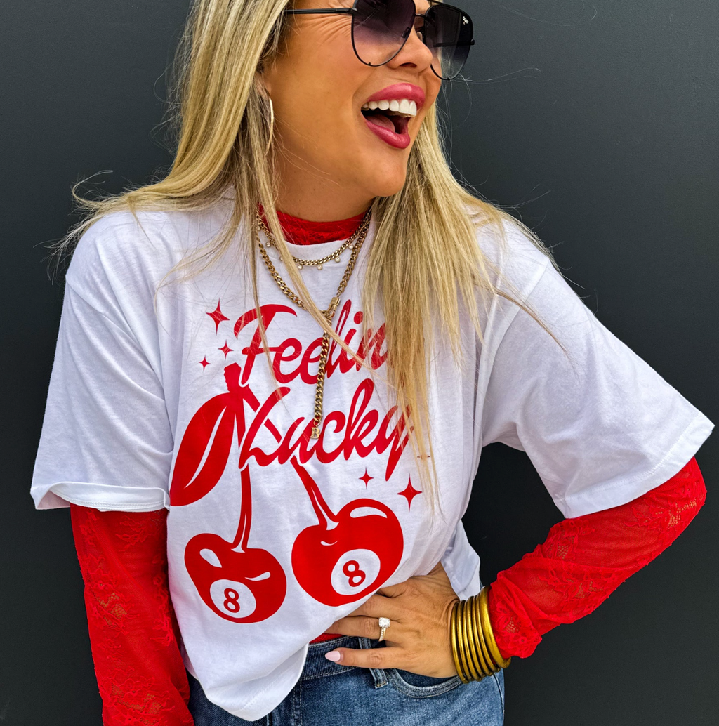 Feeling Lucky Tee & Crewneck Graphic Top