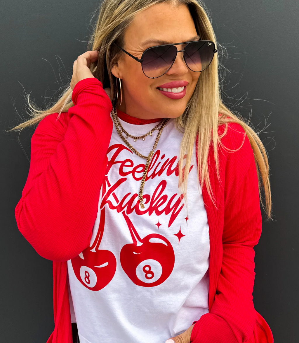 Feeling Lucky Tee & Crewneck Graphic Top