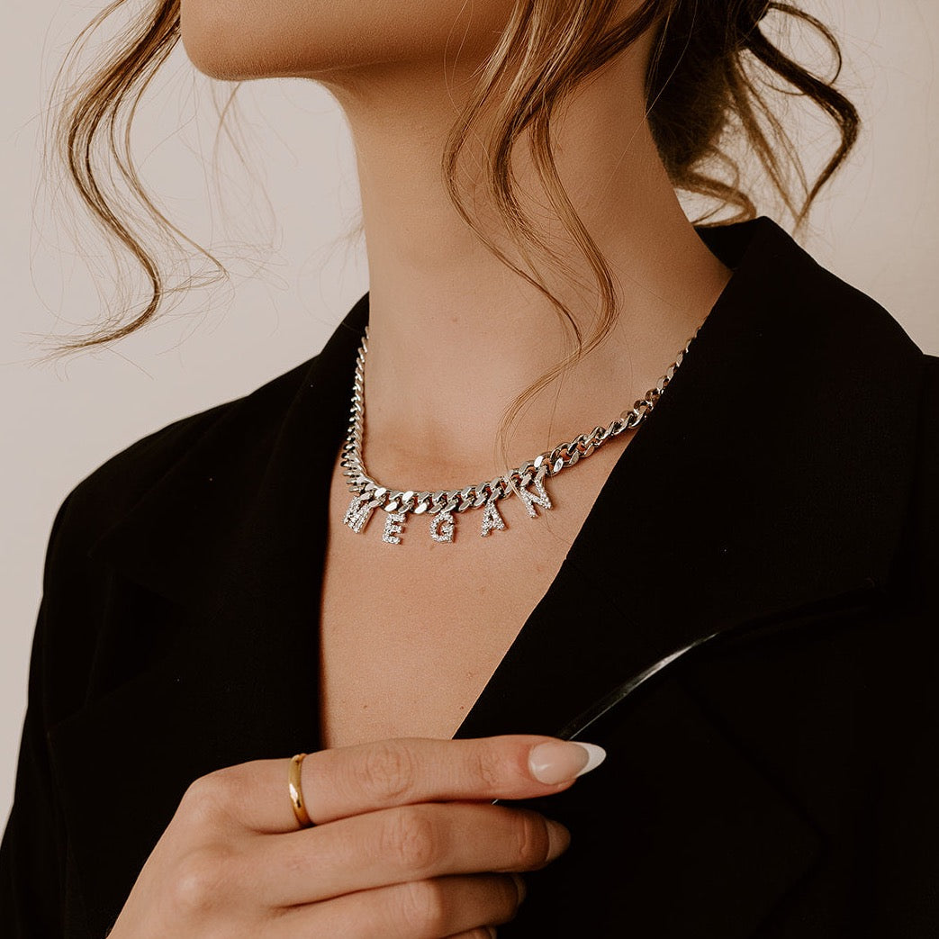 Customized Bold Curb Chain Name Necklace