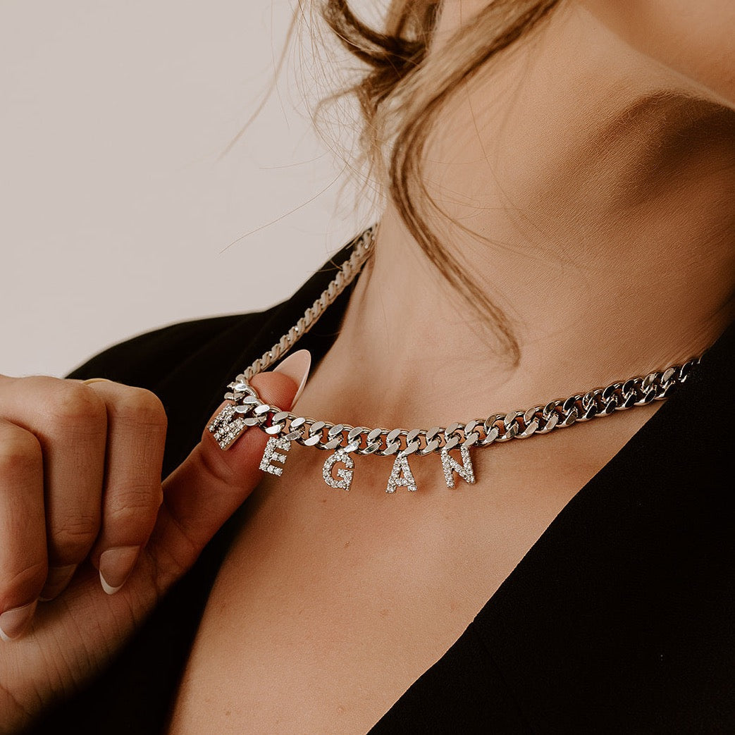 Customized Bold Curb Chain Name Necklace