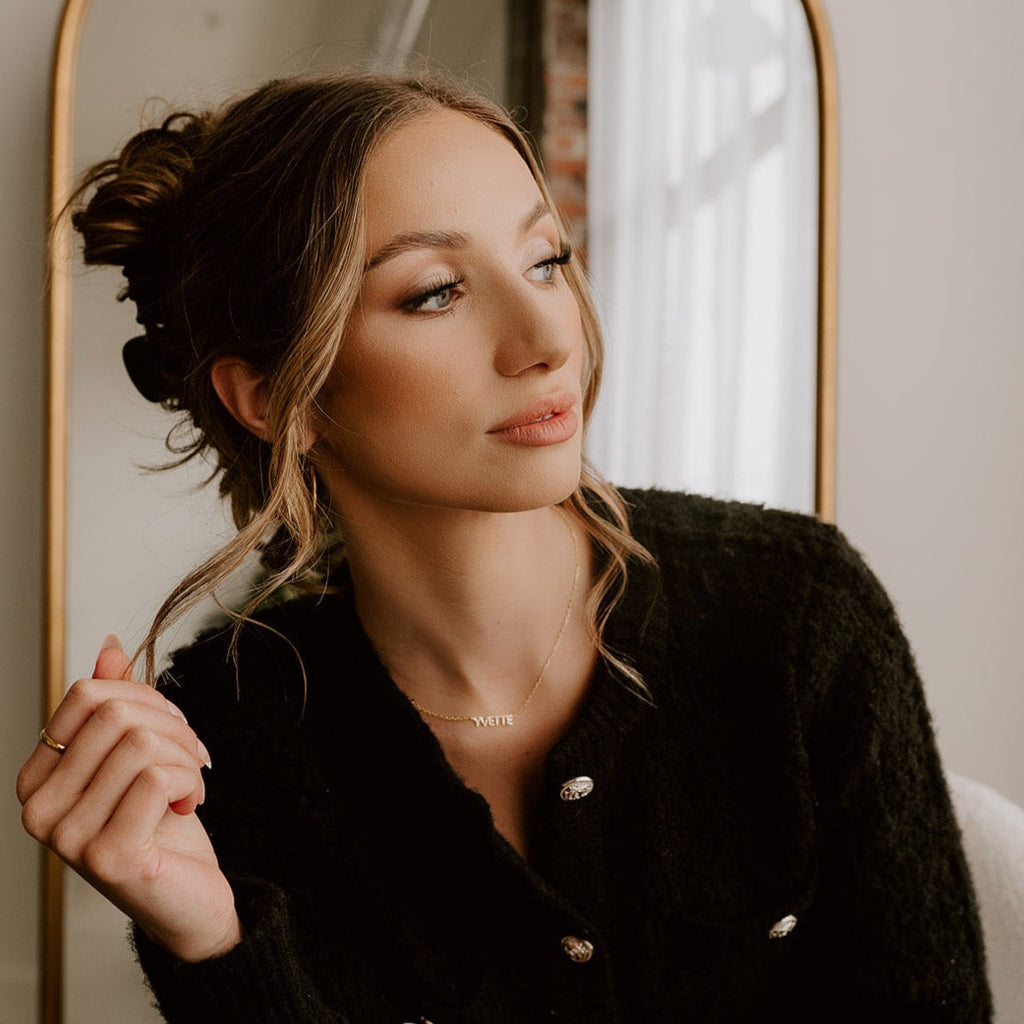 Custom Cherish Mini Paperclip Chain Necklace - Water Resistant