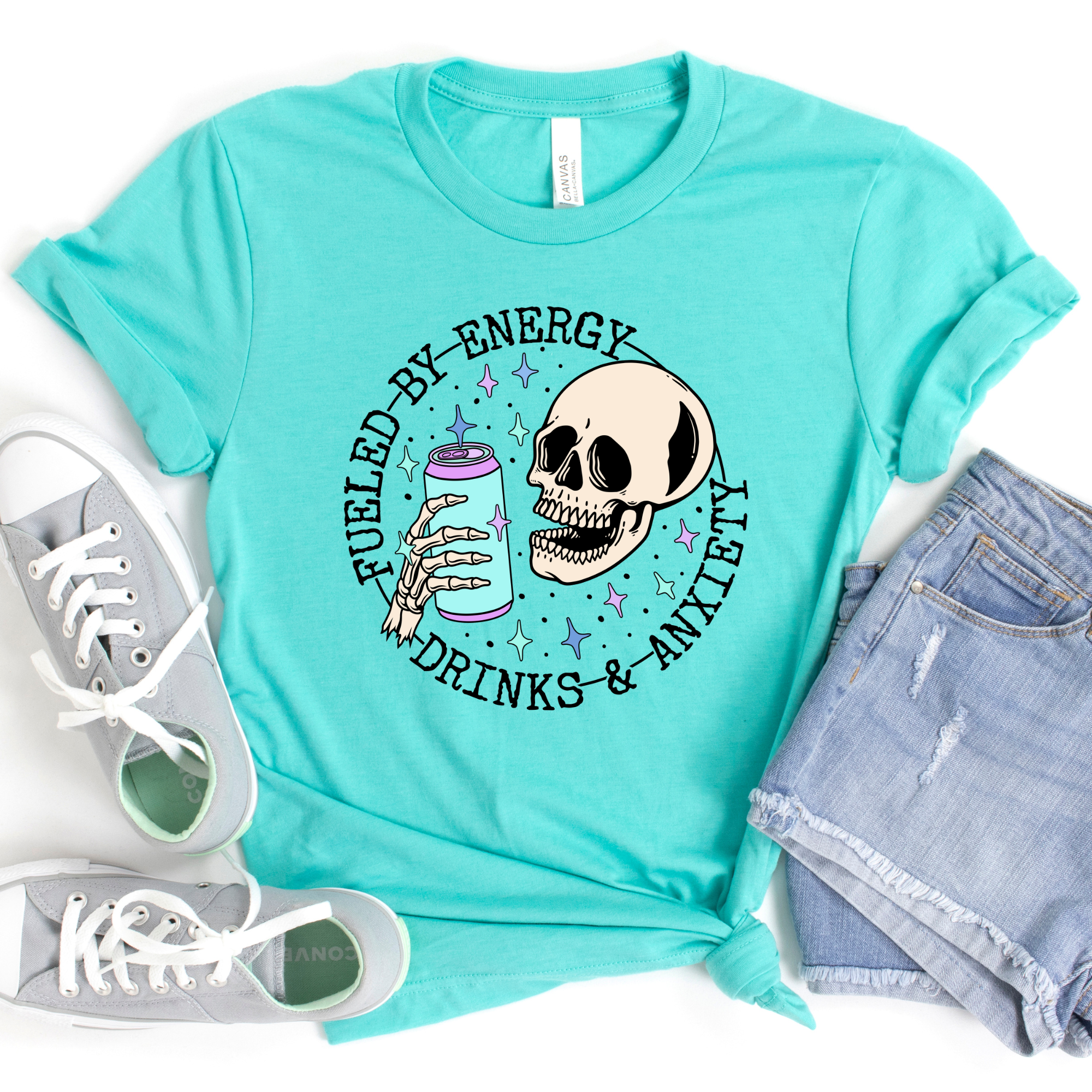 Fueled By Energy Drinks & Anxiety Graphic Tee