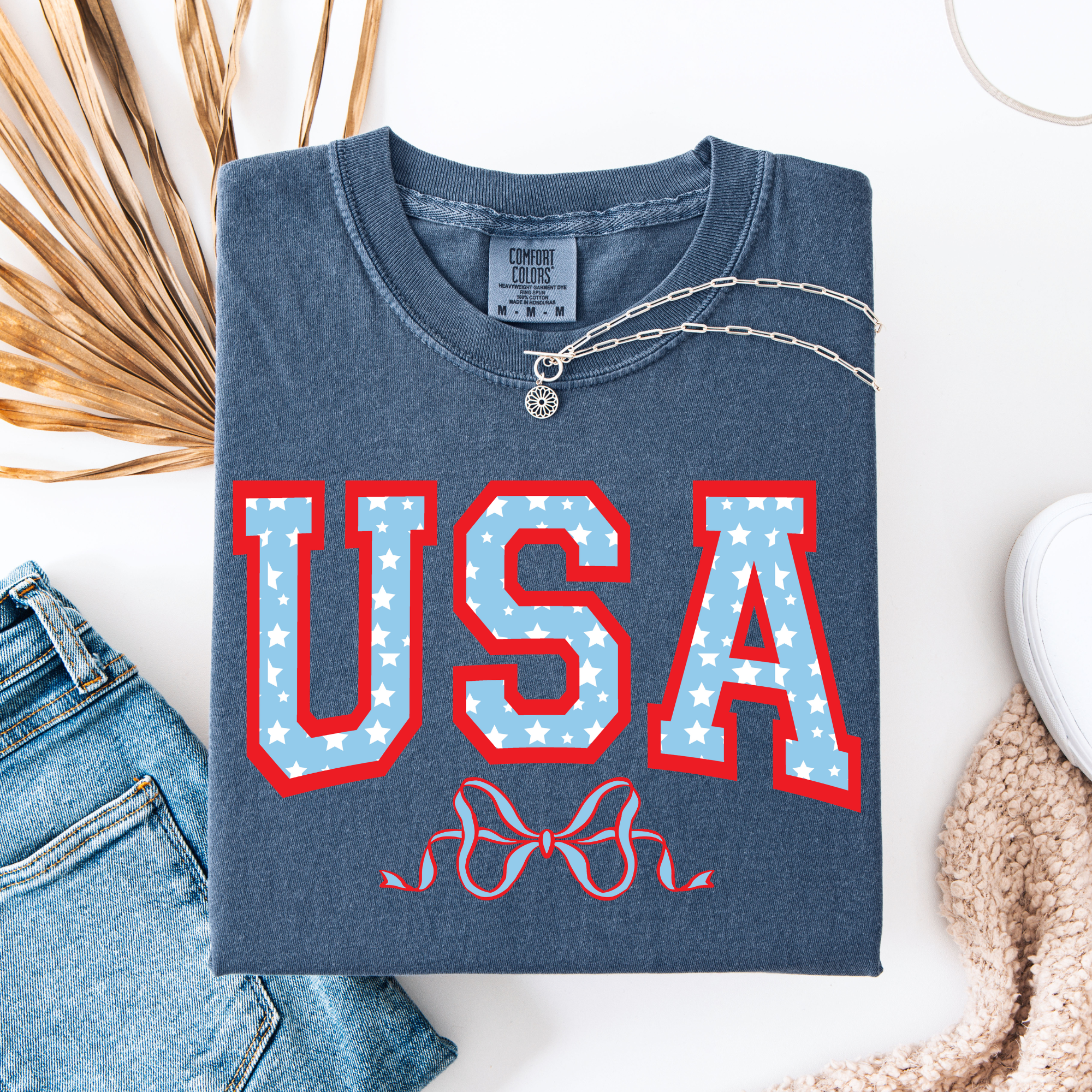 USA with Bow Graphic Tee