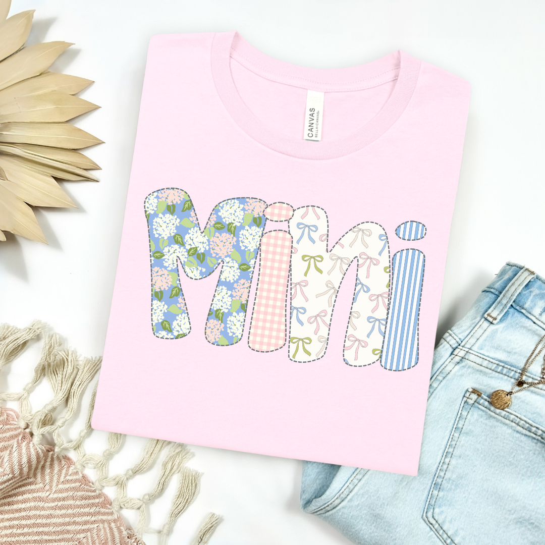 Floral & Bows Mini Bubble Letters Youth Graphic Tee