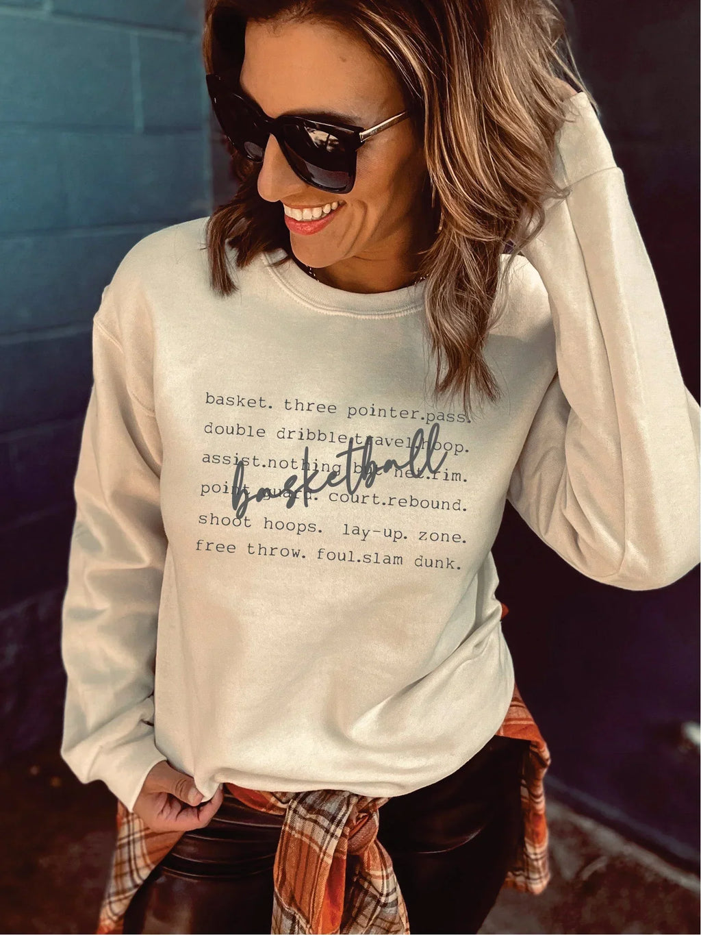 Basketball Words Sweatshirt in Two Colors