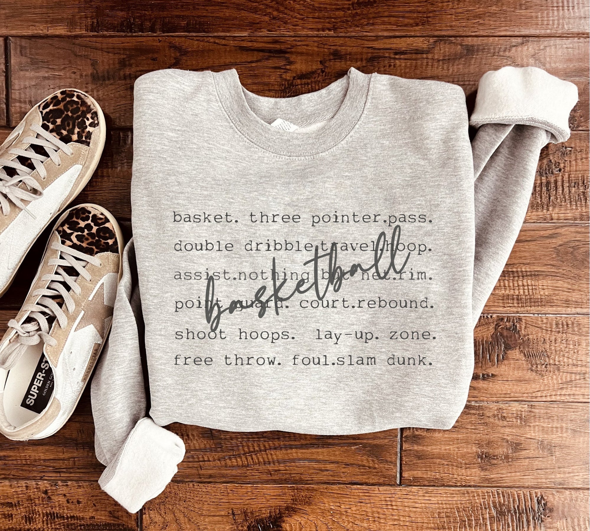 Basketball Words Sweatshirt in Two Colors