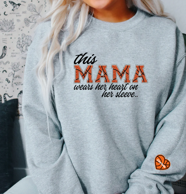 This Mama Wears her Heart Basketball Custom