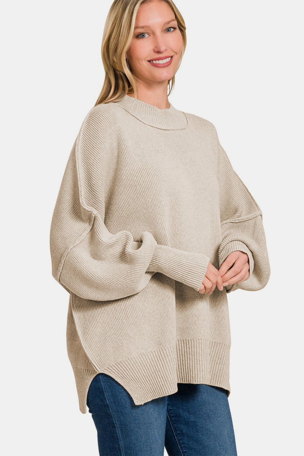 Cozy Mornings Side Sit Oversize Sweater