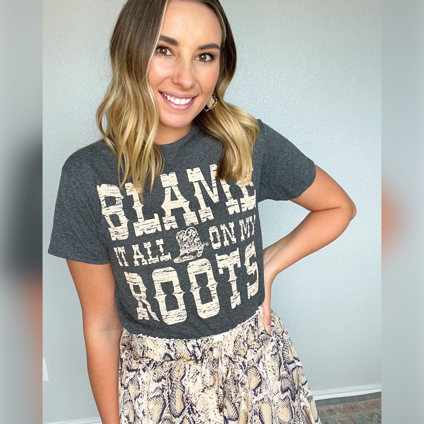 Envy Stylz Boutique Women - Apparel - Shirts - T-Shirts Blame It All On My Roots Graphic Tee