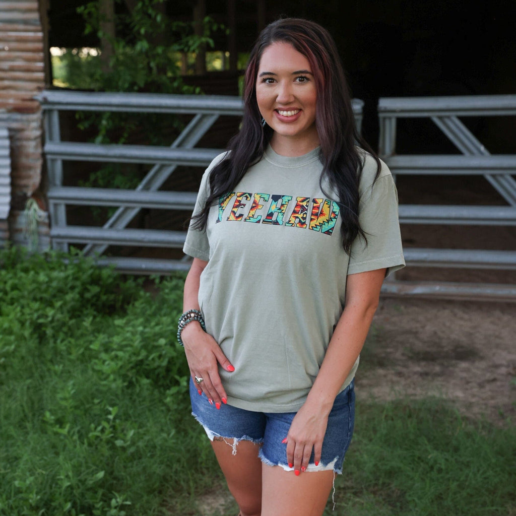 FestiviTees Women - Apparel - Shirts - T-Shirts Bold Aztec Yeehaw Soft Graphic Tee