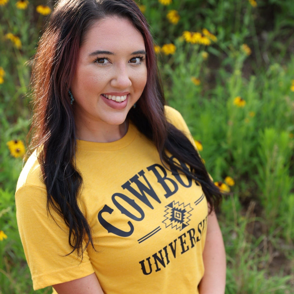 FestiviTees Women - Apparel - Shirts - T-Shirts Cowboy University Western Soft Graphic Tee