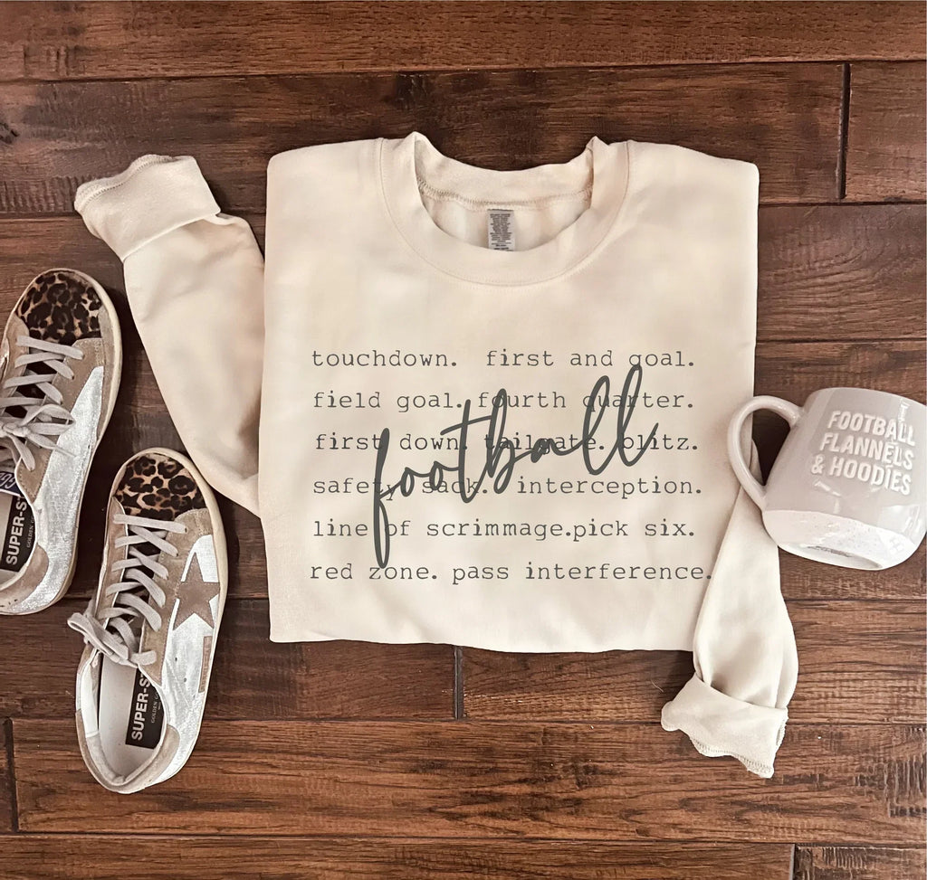 Football Words Sweatshirt in Two Colors