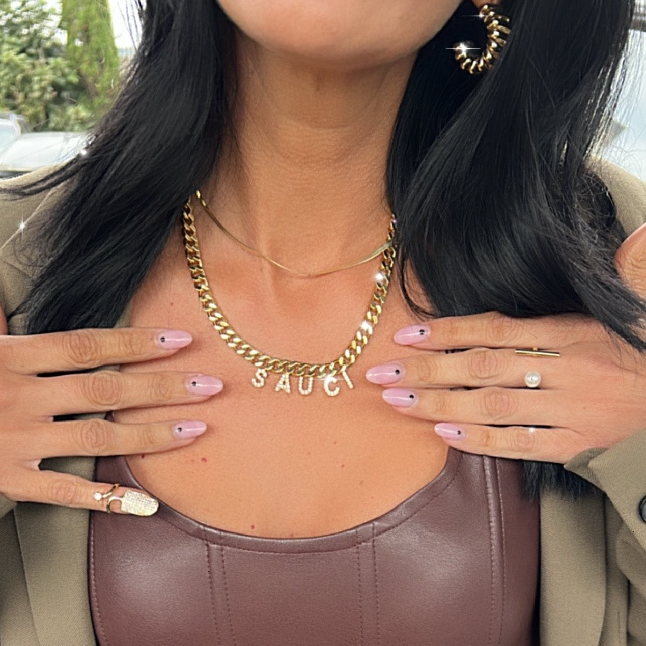 Customized Bold Curb Chain Name Necklace JEWELRY The Sis Kiss