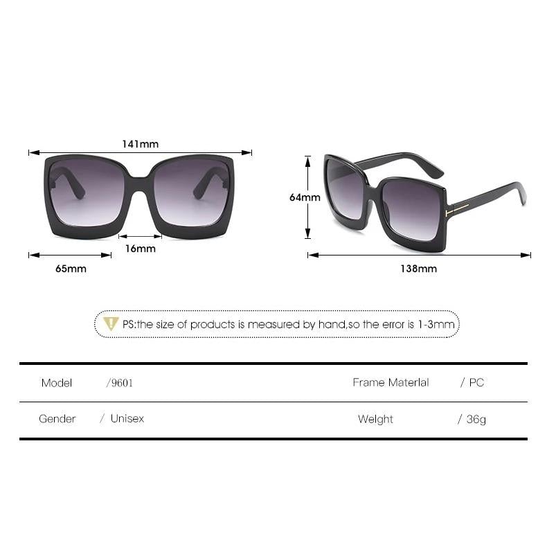 Black/ Gray Megan Oversized Gradient Sunglasses