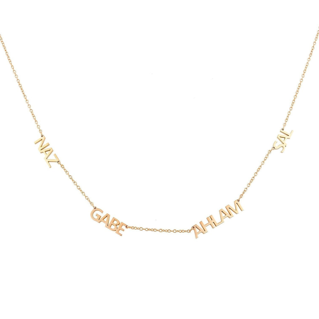 Custom My Mantra/Name Necklaces - Wholesale necklace The Sis Kiss Classic Mantra Style Rose Gold Four