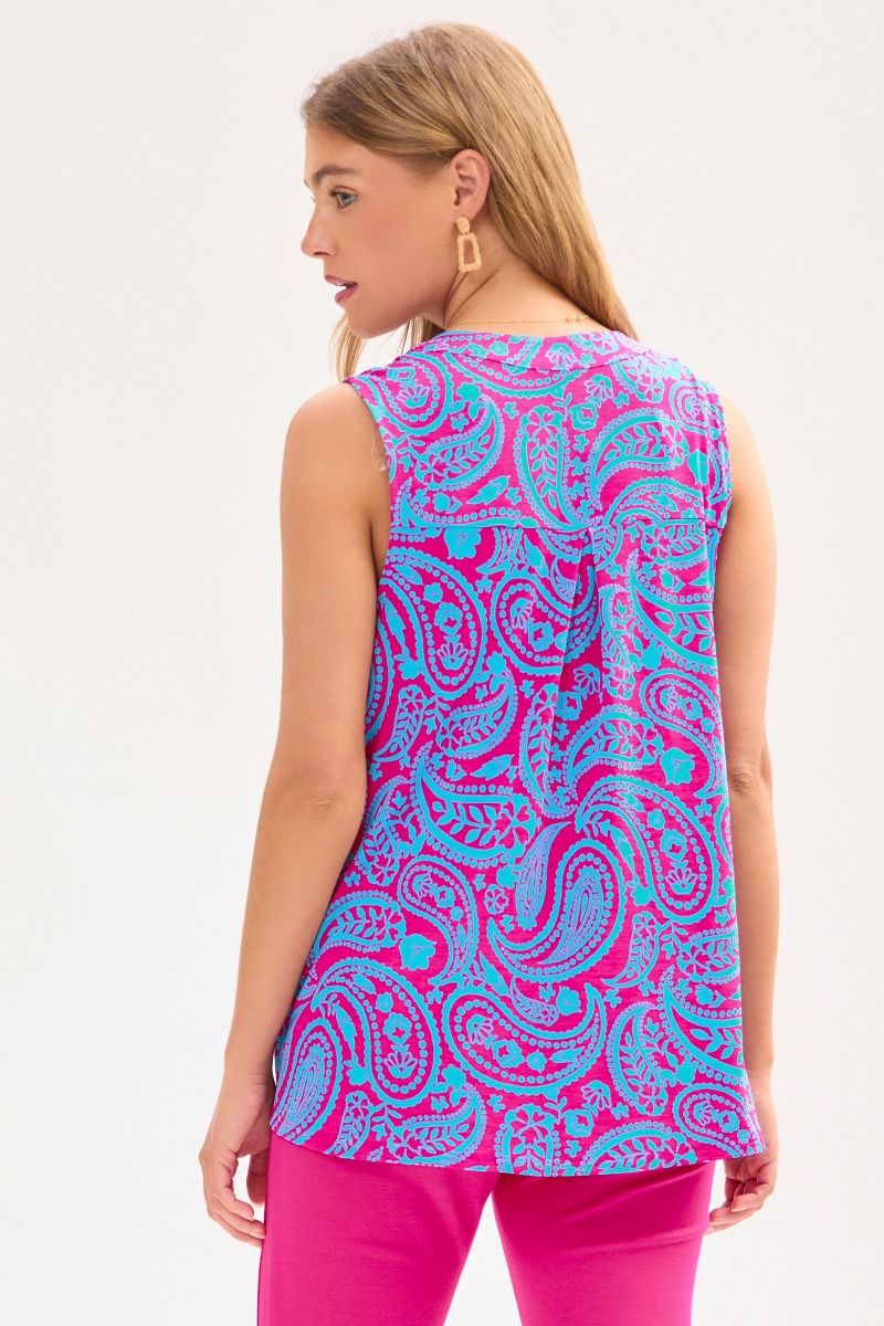 Dear Scarlett Lizzy Tank Top in Pink/Aqua