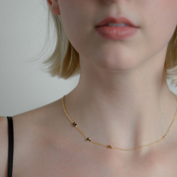 Water Resistant Custom Mini Love Letters Necklace