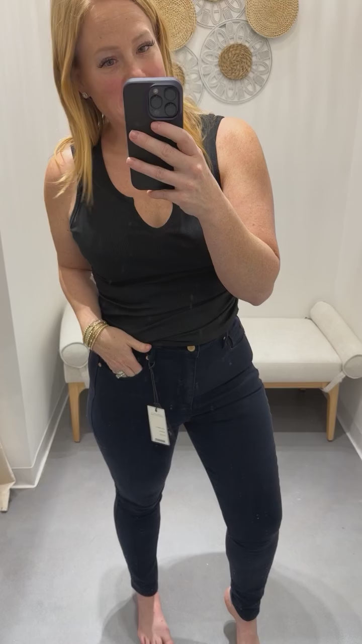 Navy Tummy Control Skinny Jeans