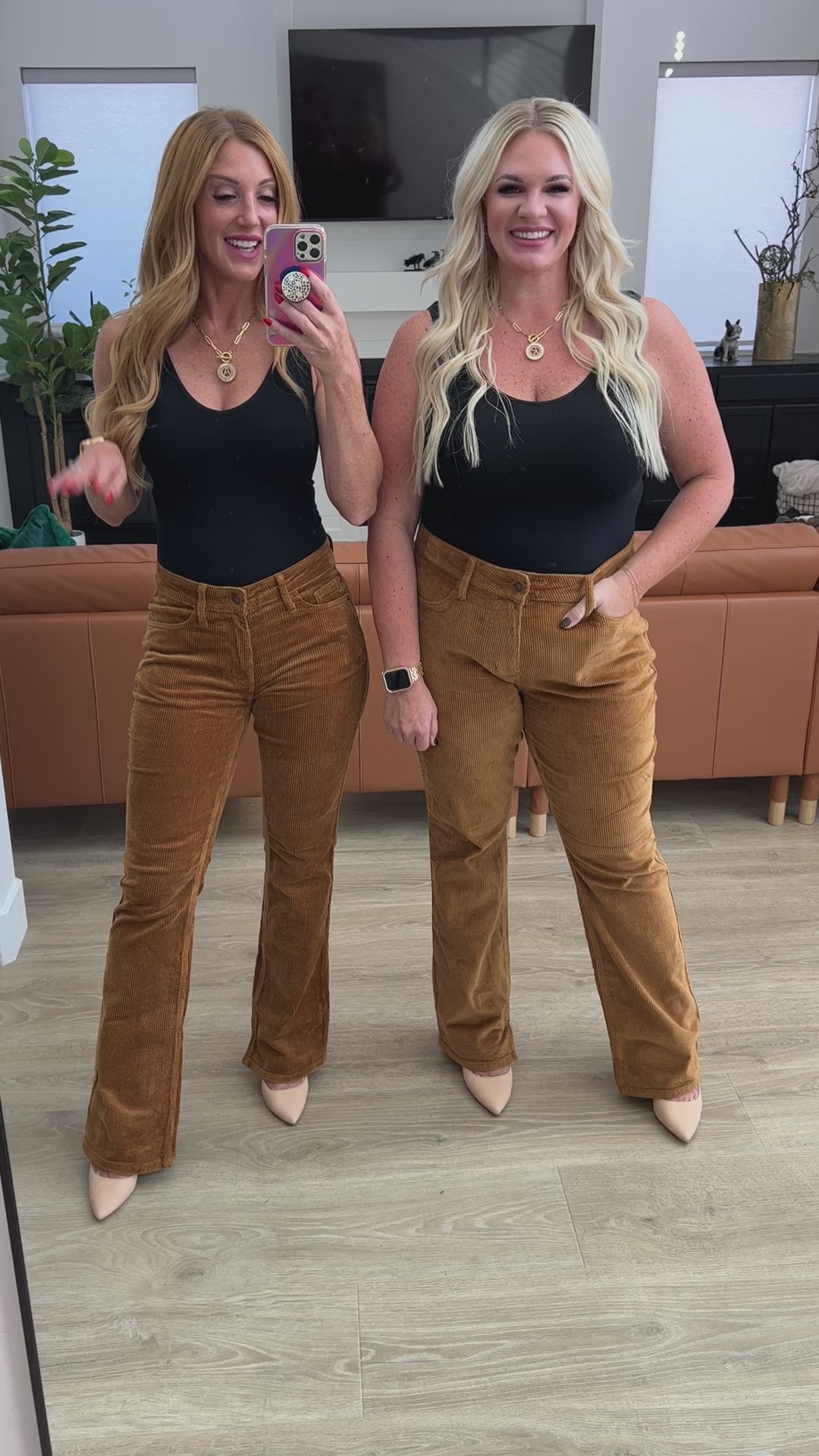 Cordelia Bootcut Corduroy Pants in Camel