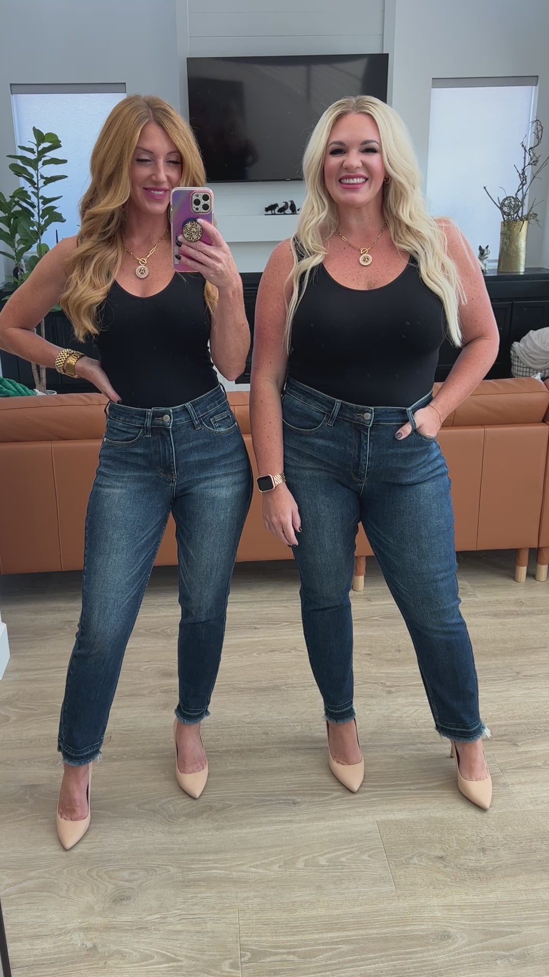 Phillipa High Rise Release Hem Slim Jeans