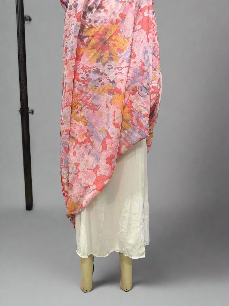 Printed V-Neck Sleeveless Dress
