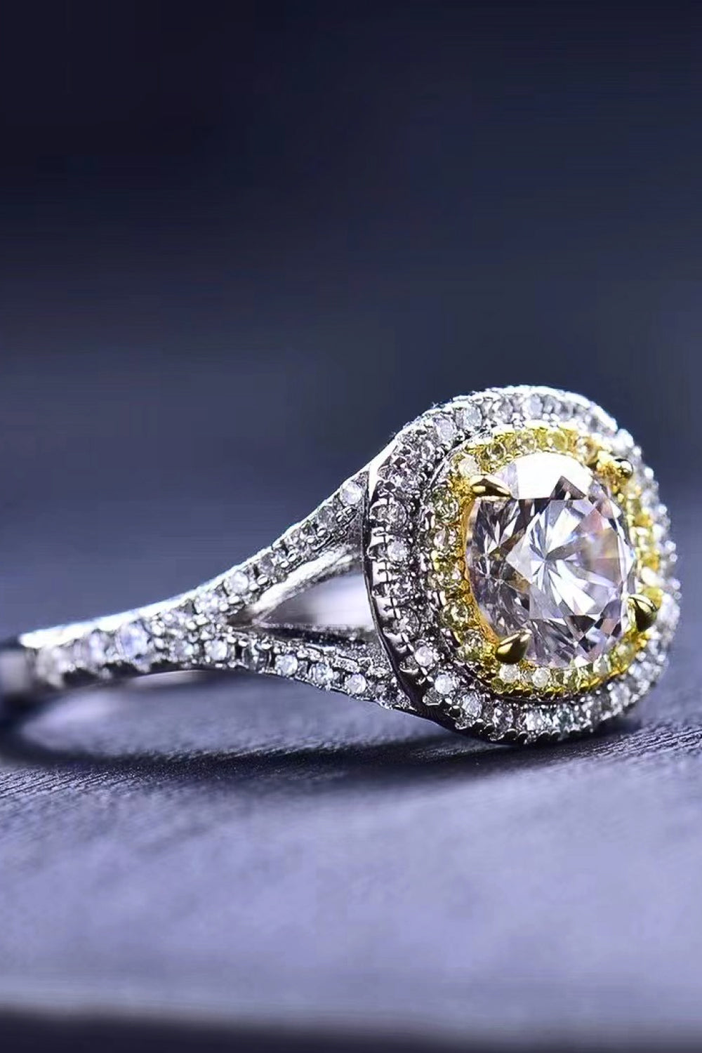 Two-Tone Moissanite Ring