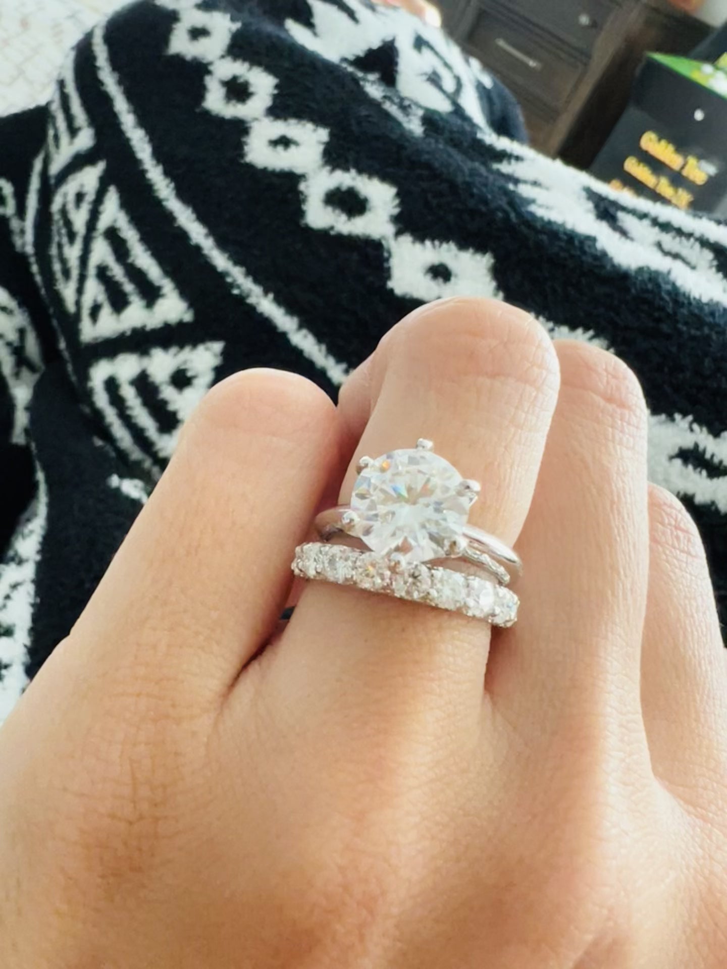 Brilliant Star 925 Sterling Silver Moissanite 6-Prong Ring