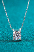 Simple Elegance Moissanite Sterling Silver Chain Necklace
