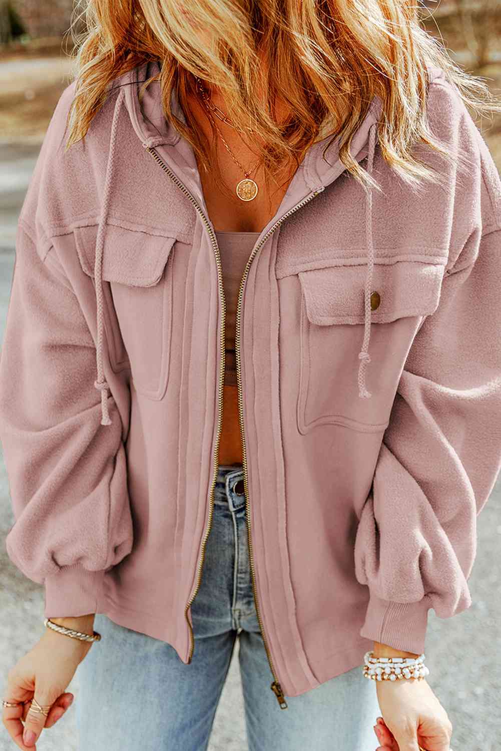 Hey Cowboy Zip-Up Hooded Jacket