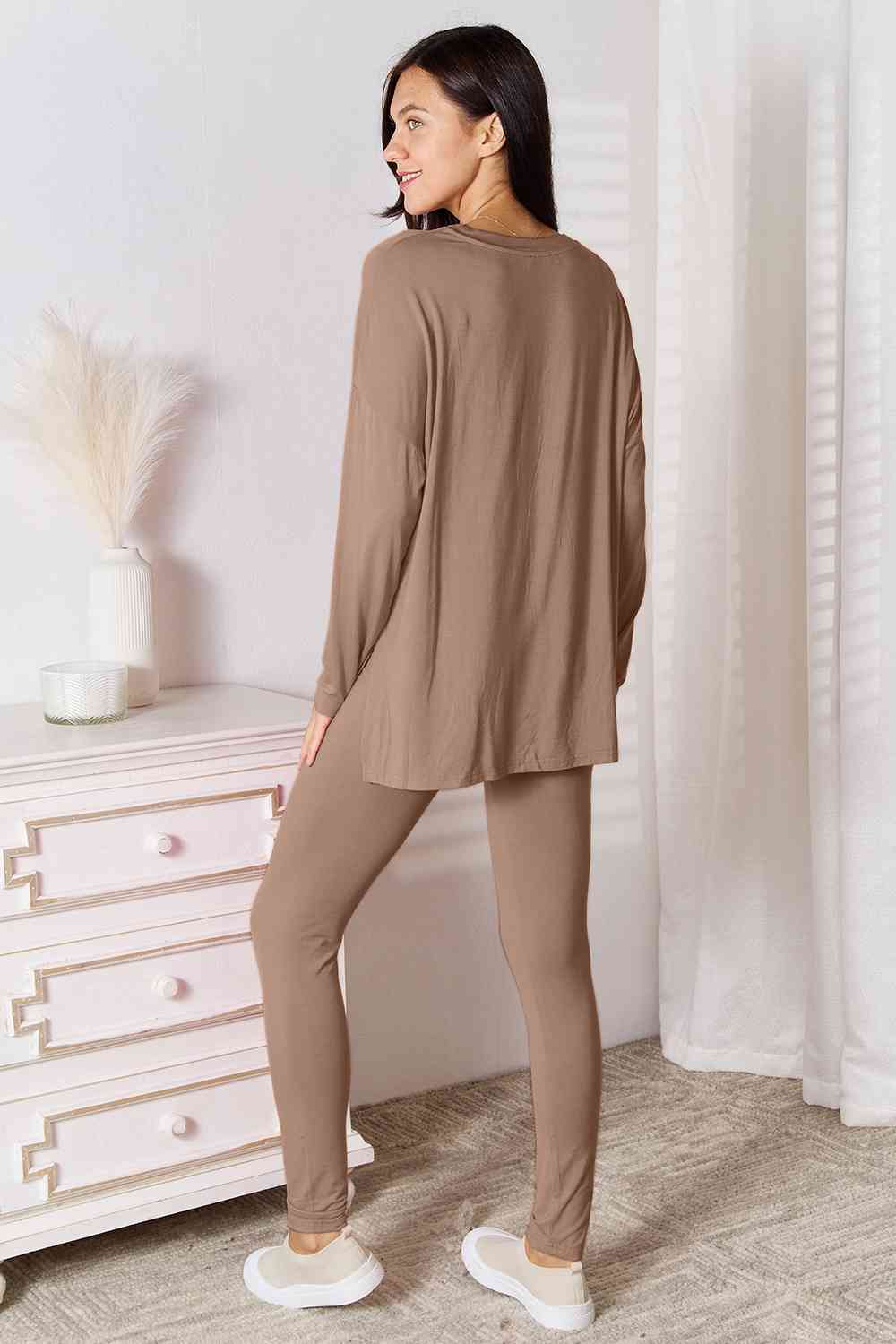 Black Friday V-Neck Soft Rayon Long Sleeve Top and Pants Lounge Set