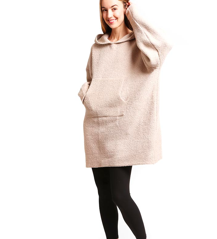 Solid Color Hooded Wearable Blanket
