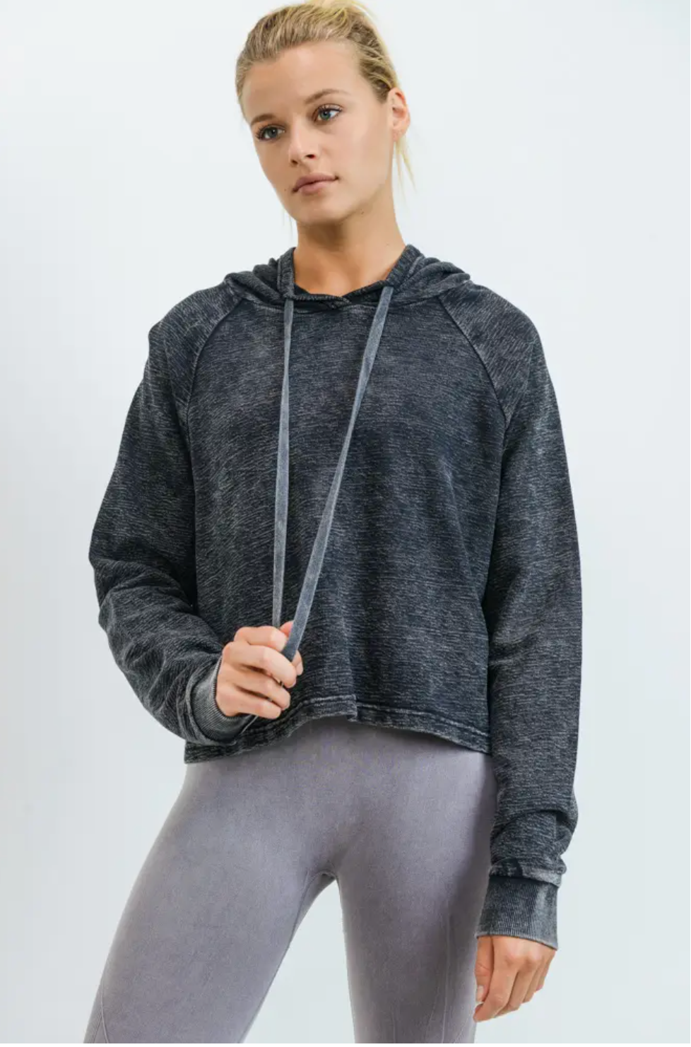 Mineral Wash Jacquard Hoodie Pullover