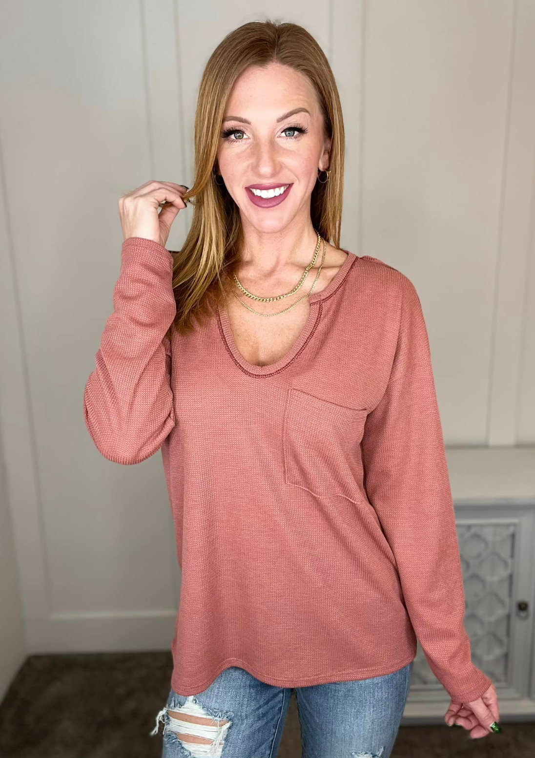 Behind The Scenes Waffle Knit Top