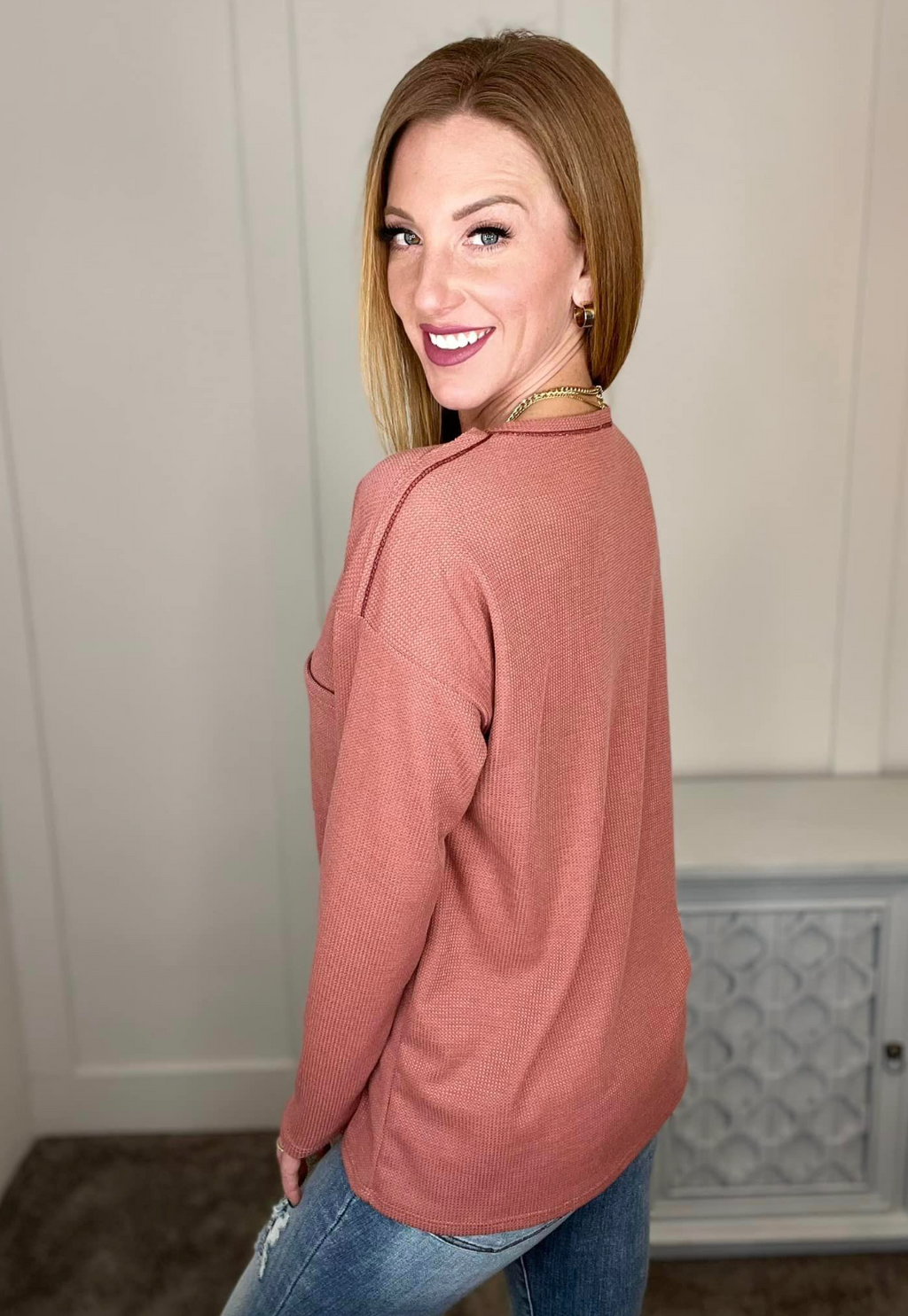 Behind The Scenes Waffle Knit Top